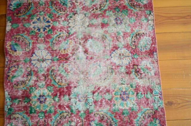 トルコ Isparta産 オールドキリム ラグ 180x80cm リビング アウトドア