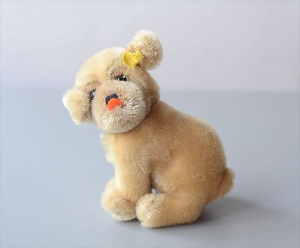 1960-81年代 ドイツ製 Steiff お座りイヌ Mopsy ぬいぐるみ シュタイフ ドール フィギュア アンティーク ヴィンテージ_250605