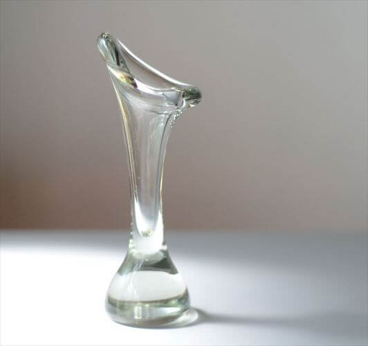 フィンランド製 Humppila ガラスベース 花瓶 17cm高 Mikko Helander クリア 花器 フンピラ 北欧 ヴィンテージ アンティーク