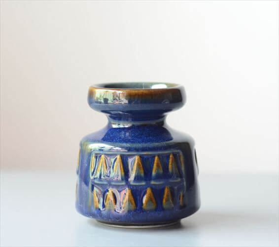 デンマーク製 SOHOLM 花瓶 Einar Johansen ネイビー 北欧 花器 スーホルム 一輪挿し キャンドルスタンド ヴィンテージ