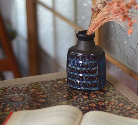 デンマーク製 SOHOLM 花瓶 Einar Johansen ネイビー 北欧 花器