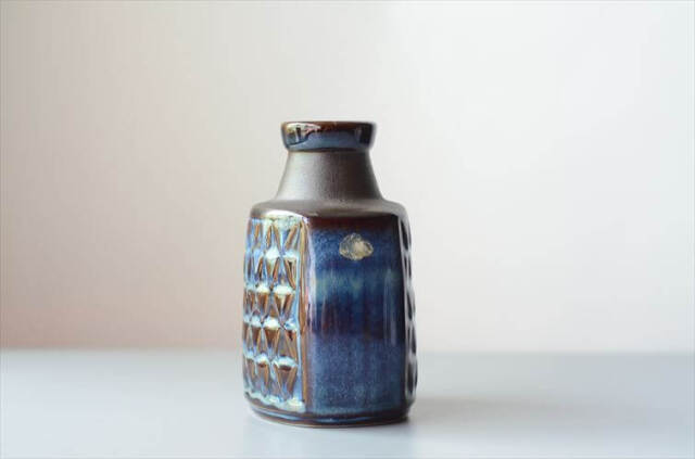 デンマーク製 SOHOLM 花瓶 Einar Johansen ネイビー 北欧 花器