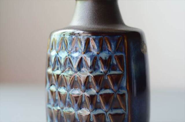デンマーク製 SOHOLM 花瓶 Einar Johansen ネイビー 北欧 花器 スーホルム 一輪挿し フラワーベース アンティーク ヴィンテージ