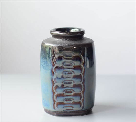 デンマーク製 SOHOLM 花瓶 Einar Johansen ネイビー 北欧 花器 スーホルム 一輪挿し フラワーベース ヴィンテージ アンティーク