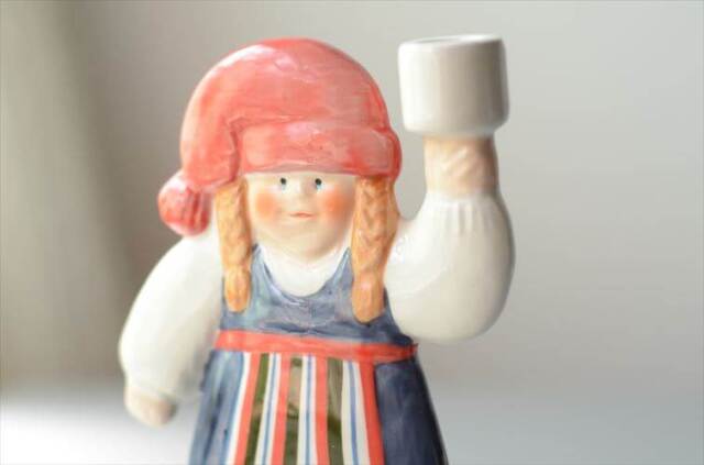ヴィンテージ Lisa Larson x Goebel Tomtemor サンタの奥さん キャンドルスタンド リサ・ラーソン ドイツゲーベル 北欧 オブジェ