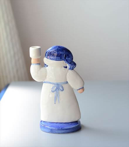 ヴィンテージ Lisa Larson x Goebel Tomtemor サンタの奥さん ブルーx