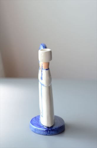 ヴィンテージ Lisa Larson x Goebel Tomtemor サンタの奥さん ブルーx