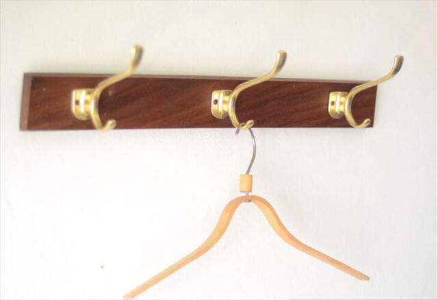 デンマークから チークxブラス3連コートフック 壁掛け ウォールフック