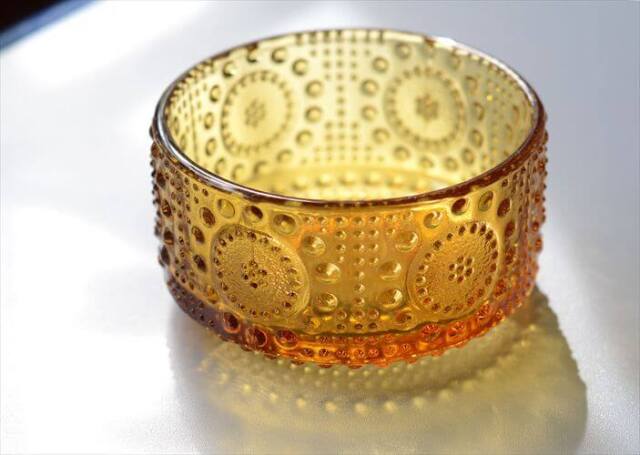 フィンランド製 Riihimaen Lasi Grapponia ミニボウル 9cm ブラウン