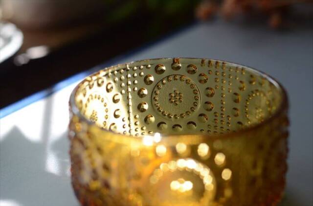 フィンランド製 Riihimaen Lasi Grapponia ミニボウル 9cm ブラウン