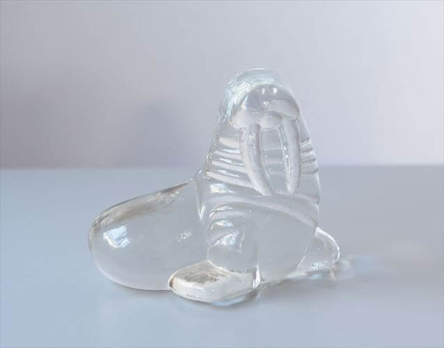 フィンランド製 Humppila Villi Kuningaskunta  ガラスのセイウチ オブジェ Pertti Santalahti 置物 北欧 フンピラ ヴィンテージ_251023