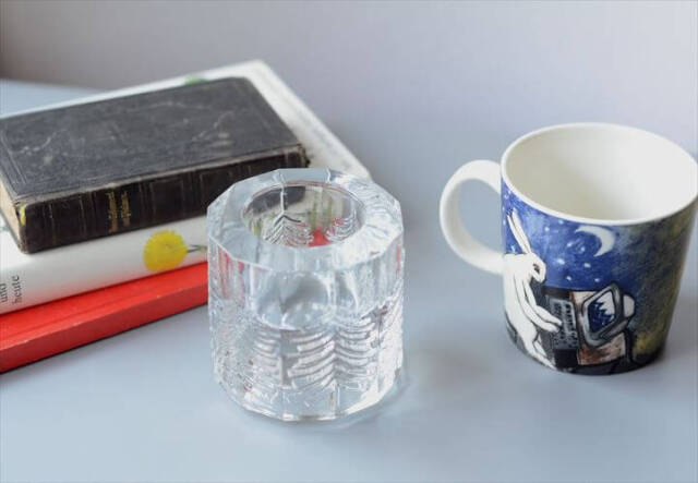 iittala イッタラ Kuusi キャンドルホルダー L もみの木モチーフ クーシ Jorma Vennola ガラス フィンランド アンティーク_251027