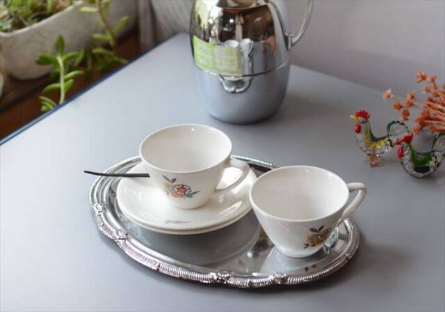 ドイツから シルバープレート オーバルトレー 31x22 楕円トレイ 銀彩