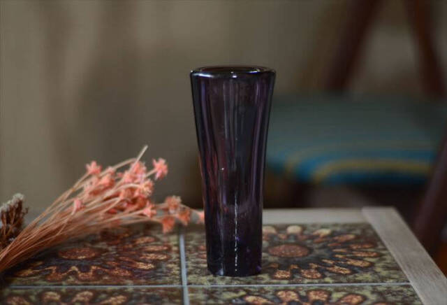 フィンランド製 iittala Loyto ガラスベース Erkki Vesanto イッタラ 花瓶 ライラック 北欧グラス ヴィンテージ アンティーク