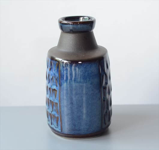 デンマーク製 SOHOLM 花瓶 Einar Johansen ネイビー 北欧 花器 スーホルム 一輪挿し フラワーベース アンティーク_251112