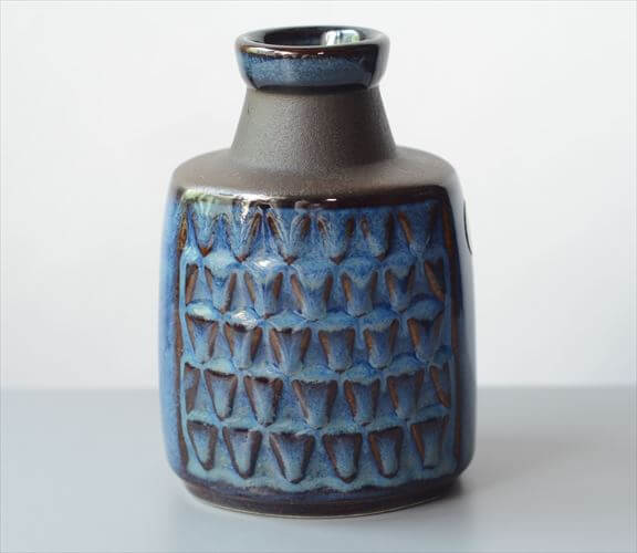 デンマーク製 SOHOLM 花瓶 Einar Johansen ネイビー 北欧 花器 スーホルム 一輪挿し フラワーベース アンティーク_251112