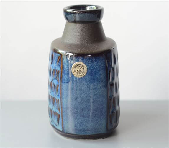 デンマーク製 SOHOLM 花瓶 Einar Johansen ネイビー 北欧 花器 スーホルム 一輪挿し フラワーベース アンティーク_251112