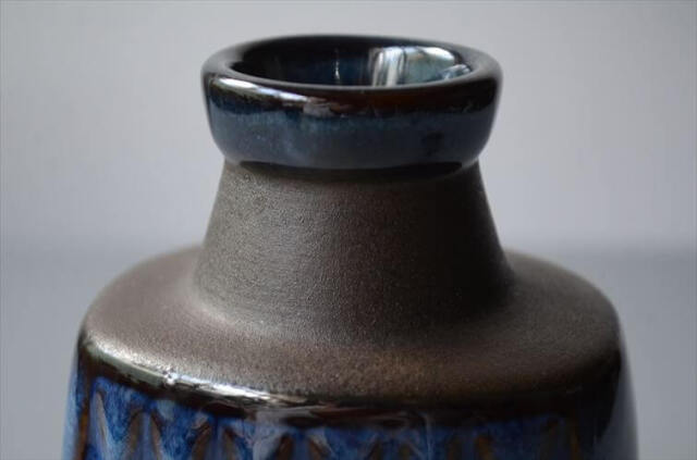 デンマーク製 SOHOLM 花瓶 Einar Johansen ネイビー 北欧 花器 スーホルム 一輪挿し フラワーベース アンティーク_251112