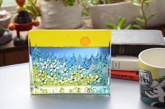 iittala Warmth of the Sun ガラスカード 大 オブジェ イッタラ Helja Liukko-Sundstrom ヘルヤ ペーパーウェイト ヴィンテージ_251113