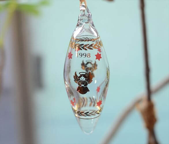 デンマーク製 Bing & Grondahl 1998 ガラスのクリスマスオーナメント B&G インテリア ディスプレイ 北欧 ヴィンテージ_251209