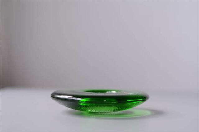 iittala イッタラ Nappi ガラス キャンドルホルダー グリーン ナッピ トレー Markku Salo 北欧 フィンランド ヴィンテージ