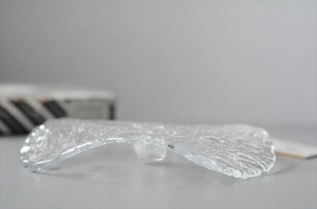 スウェーデン製 Pukeberg Manet ガラス キャンドルホルダー プーケベリ トレー グレスプレート 燭台 北欧 ヴィンテージ