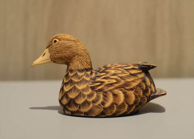 フランスから 木製の鴨 オブジェ デコイ 鳥 置物 オブジェ インテリア アンティーク ヴィンテージ_251224