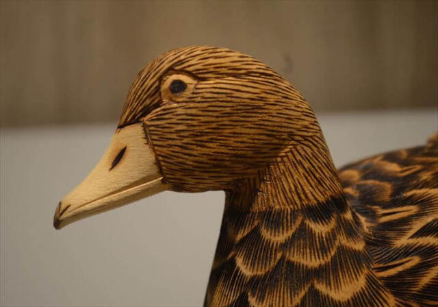 フランスから 木製の鴨 オブジェ デコイ 鳥 置物 オブジェ インテリア