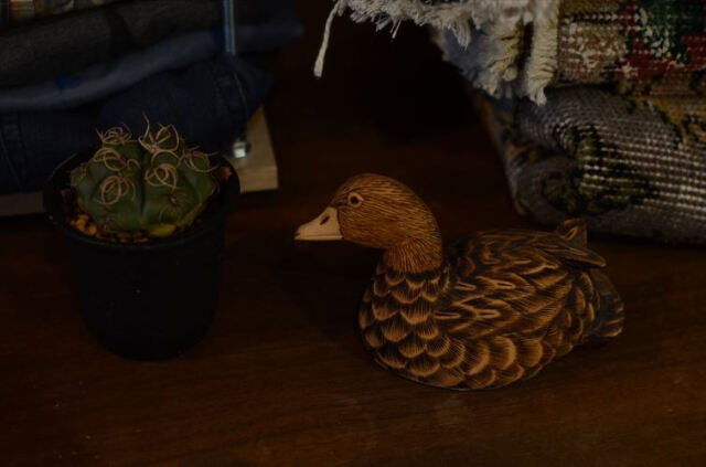 フランスから 木製の鴨 オブジェ デコイ 鳥 置物 オブジェ インテリア