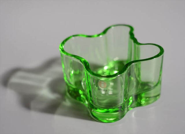 フィンランド製 iittala イッタラ Alvar Aalto キャンドルホルダー グリーン アルヴァ・アアルト 北欧 ガラス 燭台 トレー