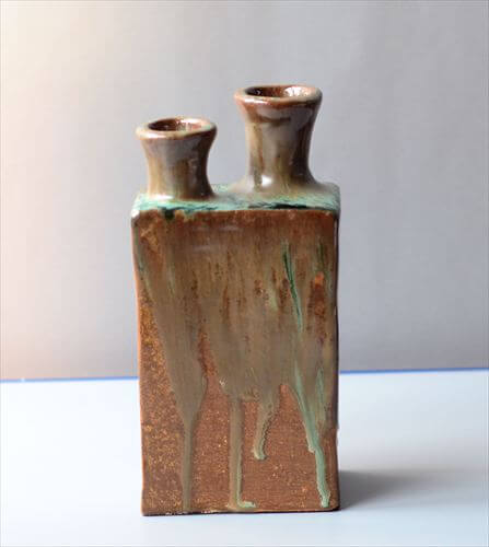 ドイツから Art Bizarre Pottery Vase ユニークなフォルムの花瓶 花器 ミッドセンチュリー フラワーベース アンティーク
