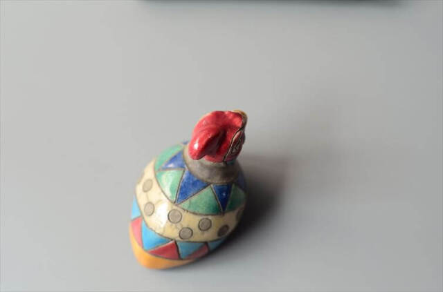 南アフリカの楽焼 カラフルなホロホロ鳥 Raku pottery Guinea Fowl 陶器 オブジェ フィギュア アンティーク