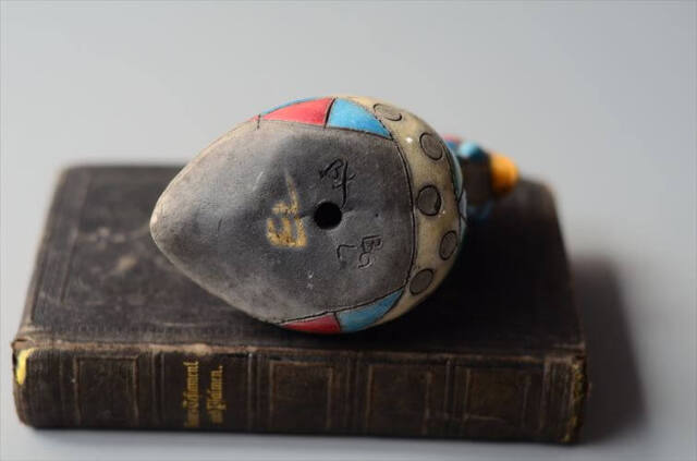 南アフリカの楽焼 カラフルなホロホロ鳥 Raku pottery Guinea Fowl 陶器 オブジェ フィギュア アンティーク