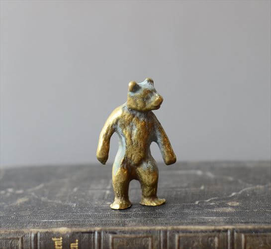 イングランドから 小さな真鍮のクマ オブジェ 置物 イギリス 英国 フィギュア ヴィンテージ アンティーク_260126