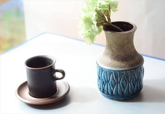 ヴィンテージ Carstens Fat lava 陶器の花瓶 花器 一輪挿し ミッドセンチュリー期 フラワーベース アンティーク_260311
