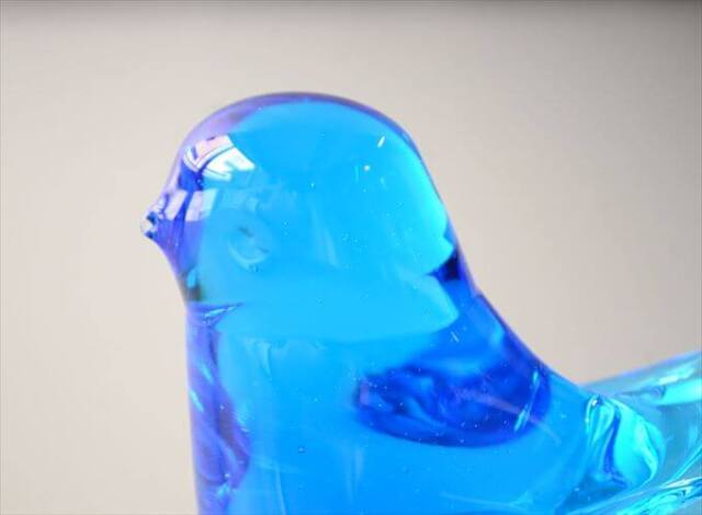 USA製 Terra Studios キレイなブルーガラスの小鳥 Bluebird of