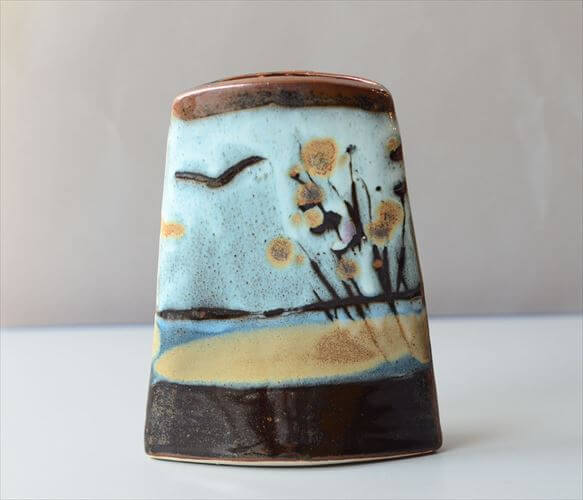 デンマークから Art Bizarre Pottery Vase ユニークなフォルムの花瓶 北欧 花器 一輪挿し フラワーベース ヴィンテージ_260409