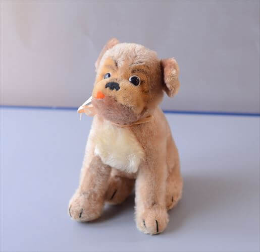 1960-77年代 ドイツ製 Steiff お座りイヌ Mopsy ぬいぐるみ シュタイフ ドール フィギュア アンティーク ヴィンテージ_260410