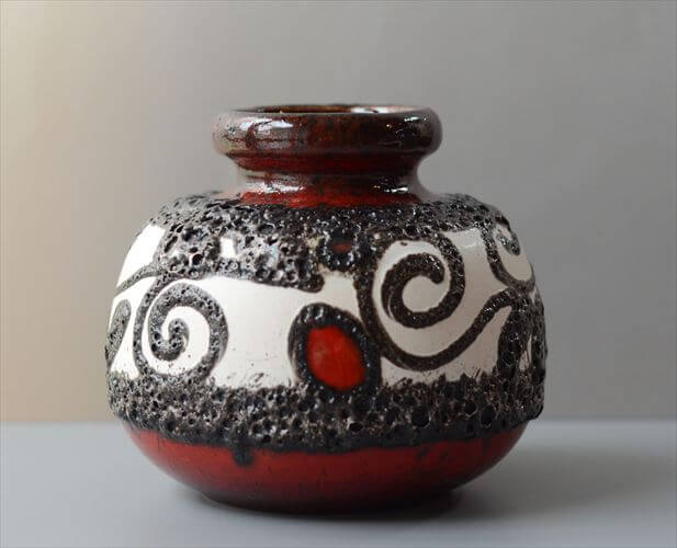 西ドイツ Fat lava ヴィンテージ scheurich シューリッヒ フラワーベース 花器 陶器 花瓶 オブジェ ファット ラヴァ モダン 76780 ドイツ製ヴィンテージ 花瓶 芸術性高い逸品