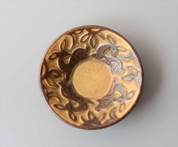 デンマーク製 Michael Anderson かわいい鹿のレリーフ 小皿 12cm トレー 豆皿 ミケルアナセン 北欧 ヴィンテージ