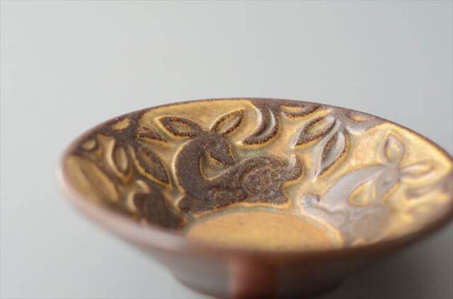 デンマーク製 Michael Anderson かわいい鹿のレリーフ 小皿 12cm トレー 豆皿 ミケルアナセン 北欧 ヴィンテージ