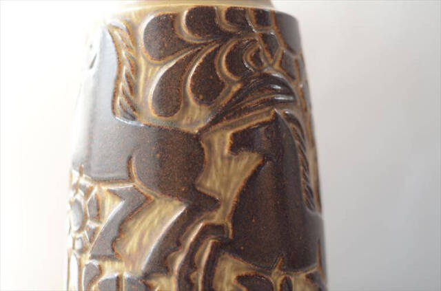 デンマーク製 Michael Anderson 走る馬のレリーフの花瓶 Marianne Starck 花器 ベース ミケルアナセン 北欧 ヴィンテージ
