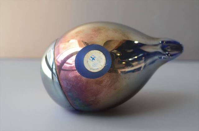 フィンランド製 Espoon Taidelasi Oy Glass Bird 大きなガラスの鳥 Keijo Kortesalo オブジェ 北欧 ヴィンテージ
