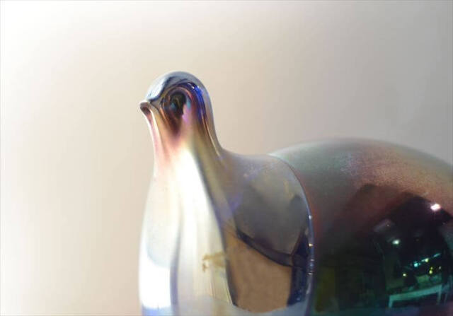 フィンランド製 Espoon Taidelasi Oy Glass Bird 大きなガラスの鳥 Keijo Kortesalo オブジェ 北欧 ヴィンテージ