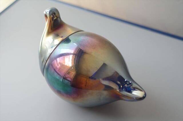 フィンランド製 Espoon Taidelasi Oy Glass Bird 大きなガラスの鳥 Keijo Kortesalo オブジェ 北欧 ヴィンテージ