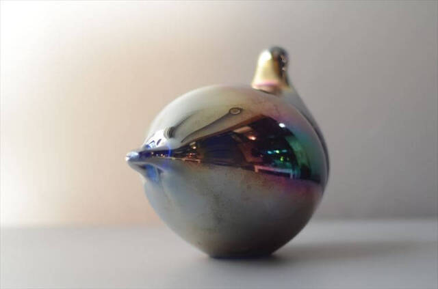 フィンランド製 Espoon Taidelasi Oy Glass Bird 大きなガラスの鳥 Keijo Kortesalo オブジェ 北欧 ヴィンテージ