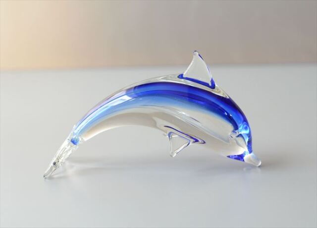 formia イルカ ガラス 置物 クリスタル イタリア製 MURANO イタリア ムラーノグラスを彷彿させるキレイなガラスのイルカ オブジェ