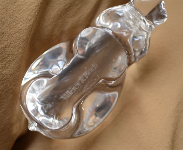ドイツ製 Villeroy&Boch ガラスのカバ オブジェ フィギュア HIPPO ペーパーウェイト 置物 インテリア ヴィンテージ_260527