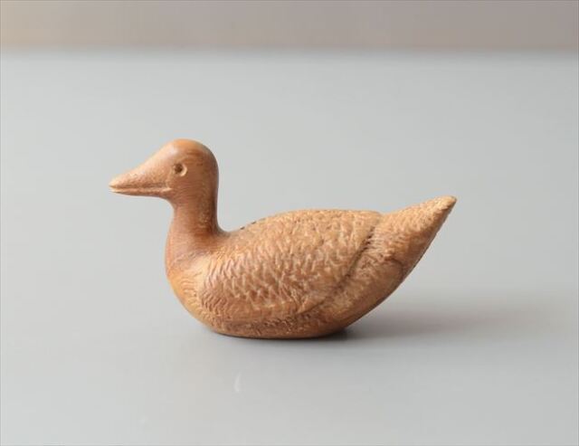 ドイツから 木製 小さな鳥のオブジェ 鴨 インテリア かるがも ディスプレイ 置物 フィギュア アンティーク ヴィンテージ_260527