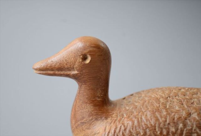 ドイツから 木製 小さな鳥のオブジェ 鴨 インテリア かるがも ディスプレイ 置物 フィギュア アンティーク ヴィンテージ_260527